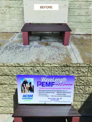 bench before & after wavelengthpemf clarks bench